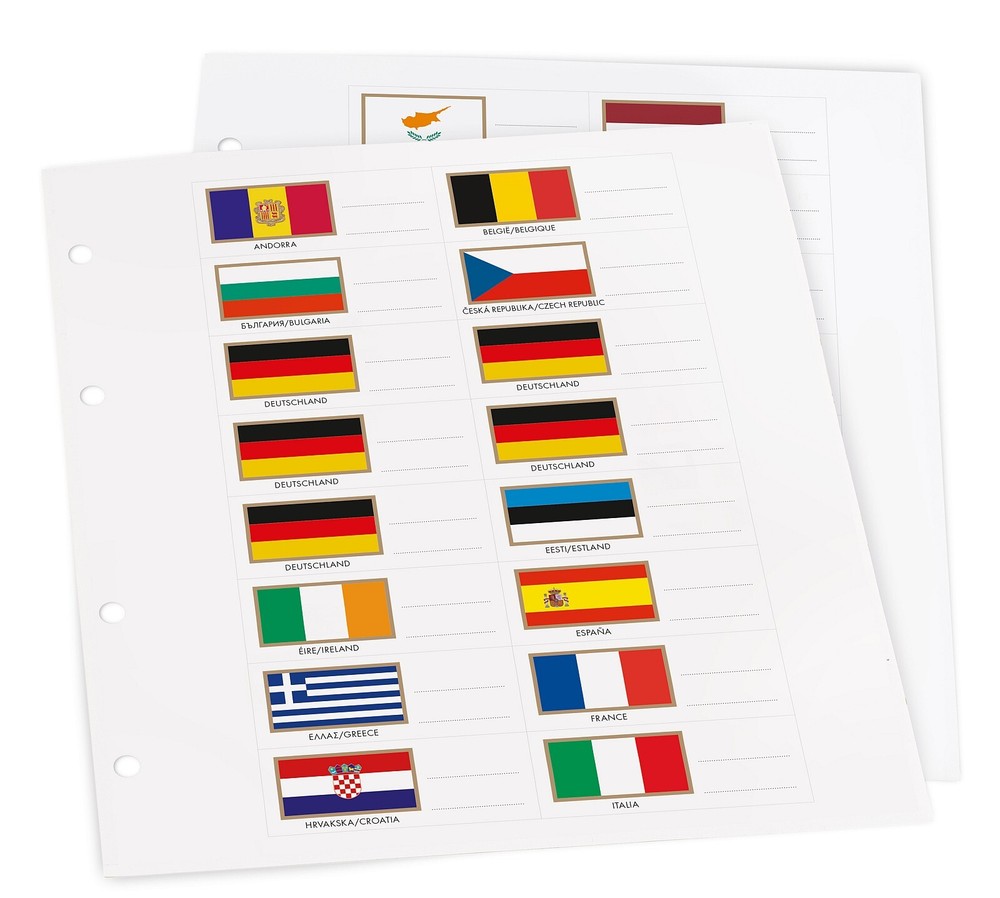 Lighthouse Flag Set / Labels for NUMIS Euro Albums