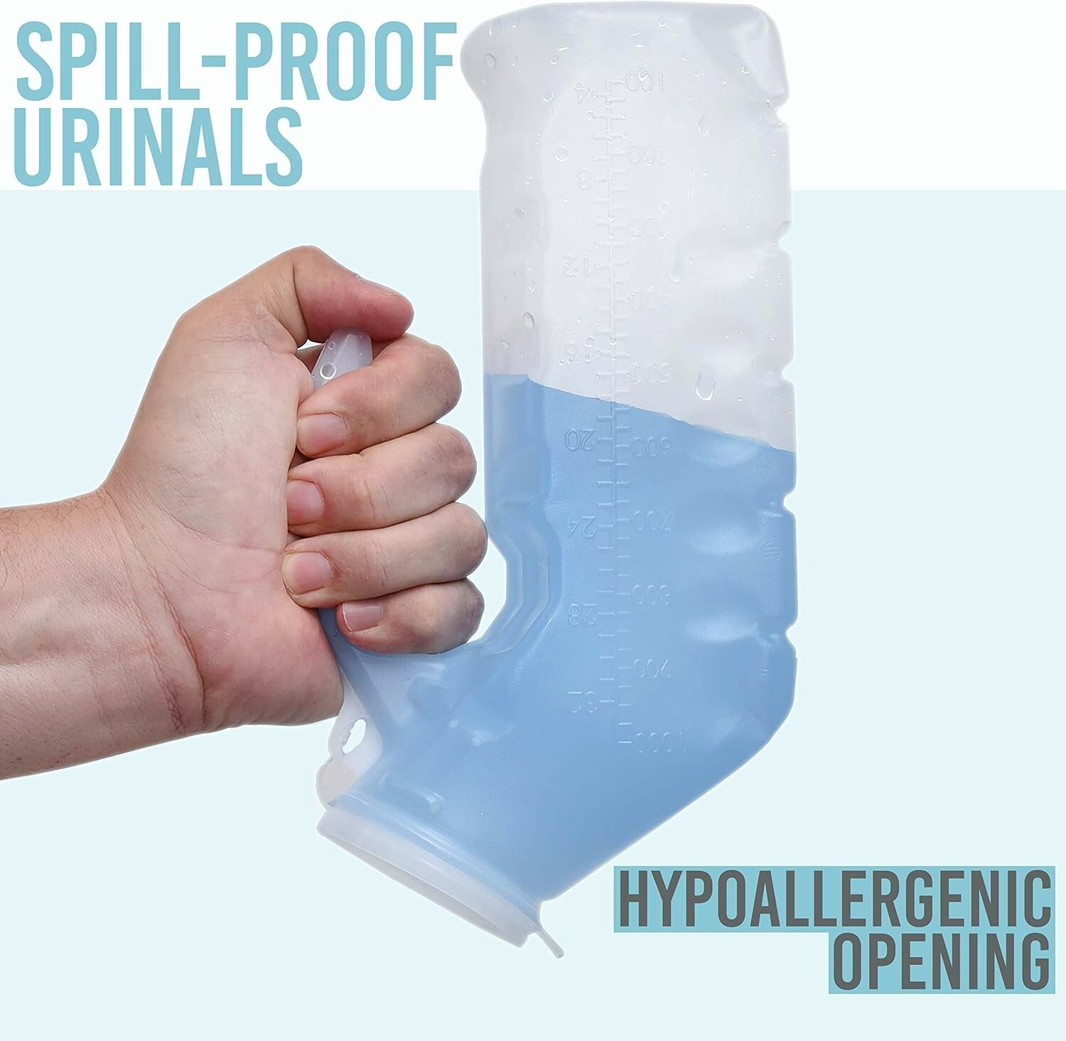 Urinals for Men (Pack of 2) Male Urinal with Odor-Shield Lid