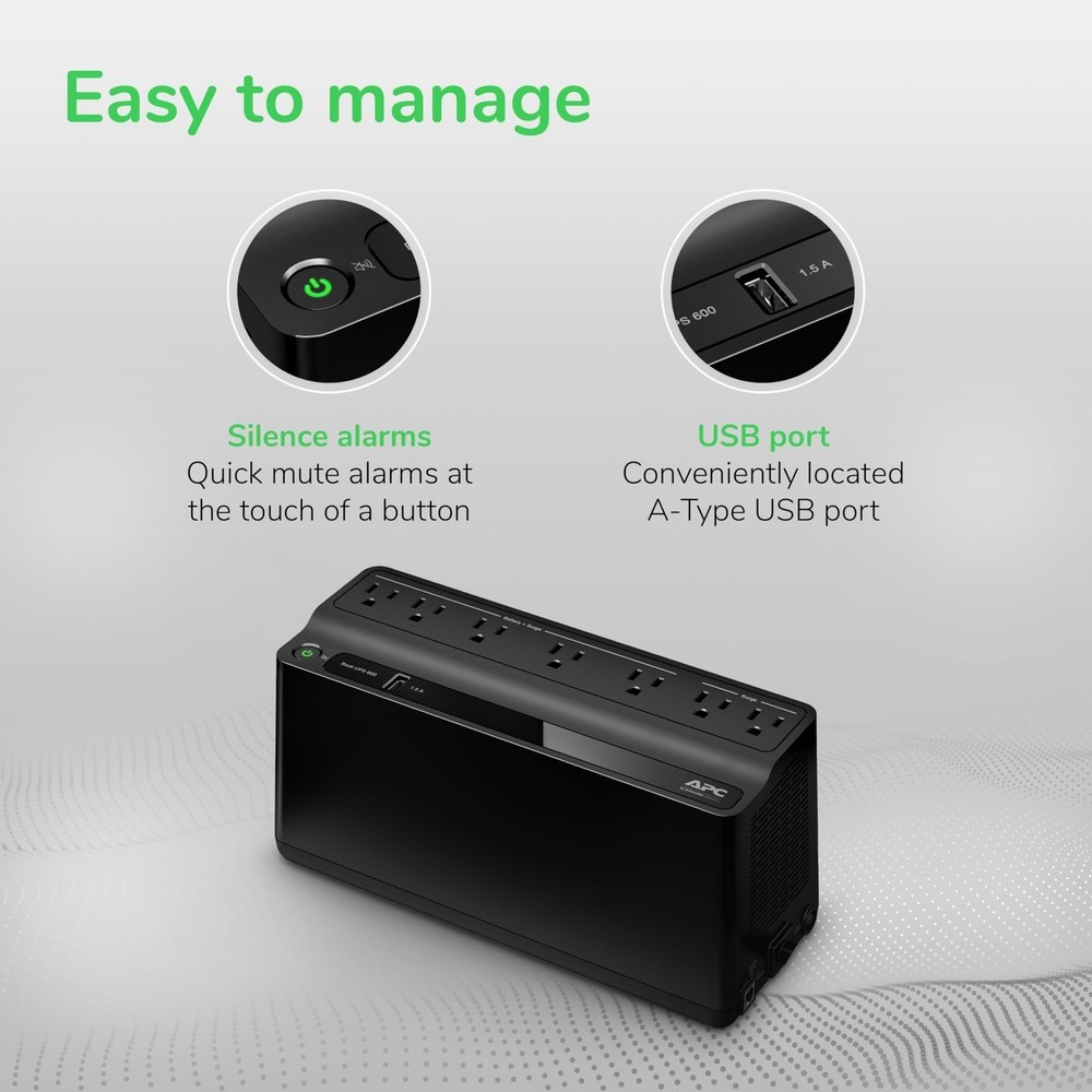 APC UPS 600VA 330W Battery Backup for Router