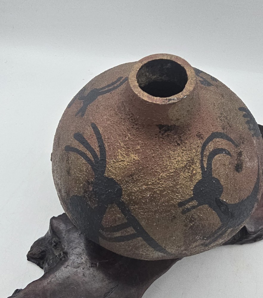 Native American Hand Painted Small Gourd Vase