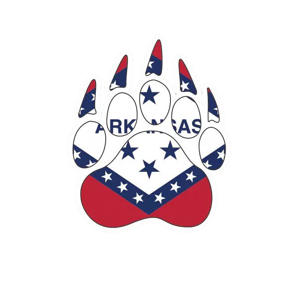 Arkansas State Shaped Bear Print Sticker Decal