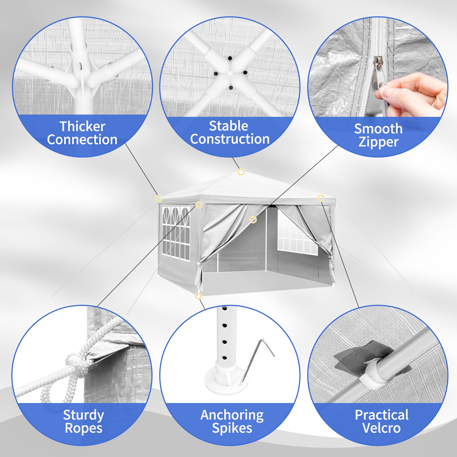 10'x10' Outdoor Canopy Party Wedding Tent Pavilion Gazebo Event 4 Wall White