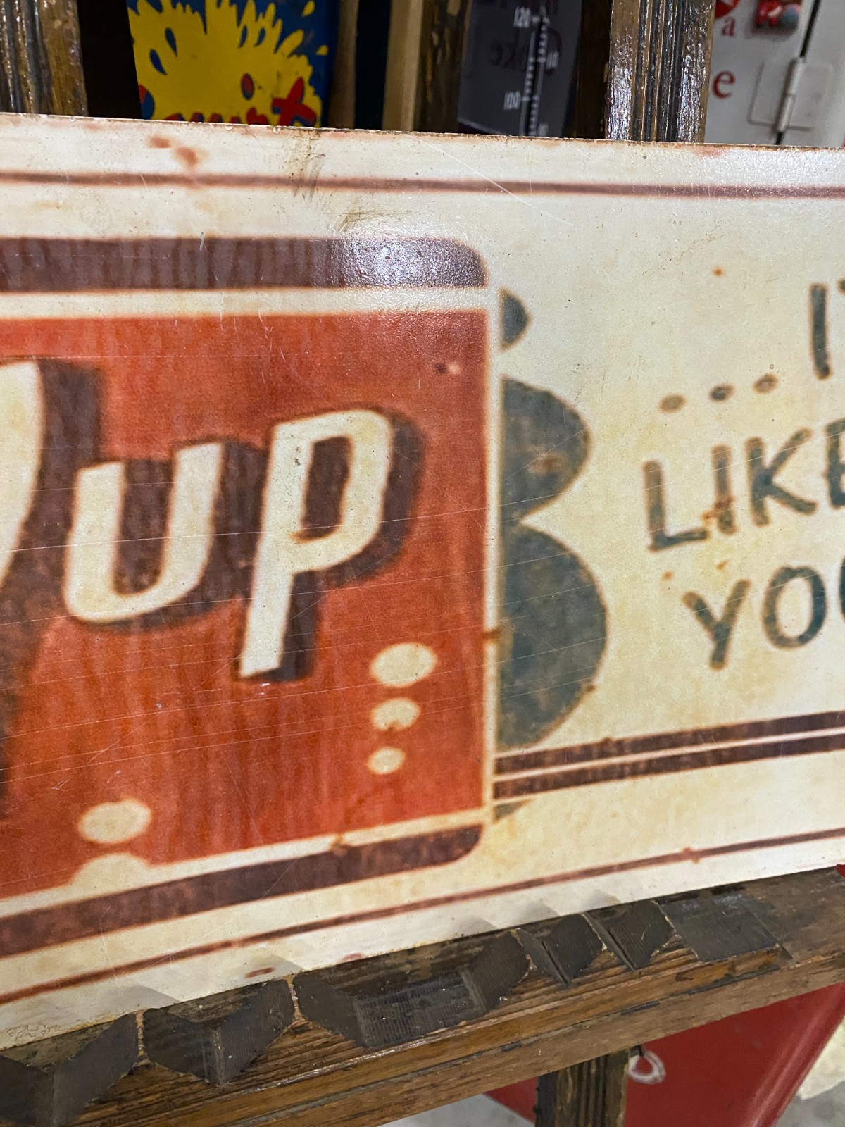 7UP SODA COLA Metal Sign 29 1/2" x 11" GAS OIL