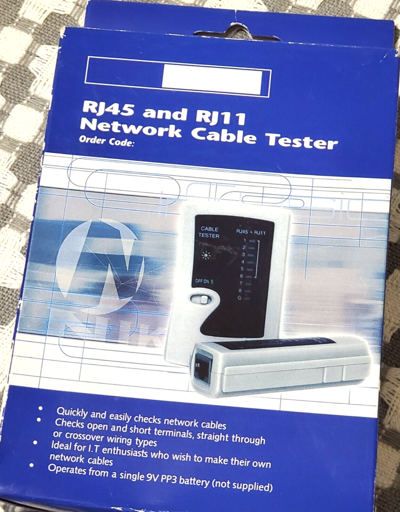 RJ45 and RJ11 Network Cable Tester Network Testing Unit