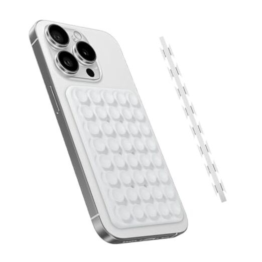 Silicone Suction Phone Case Mount - Universal Compatibility for iPhone & White