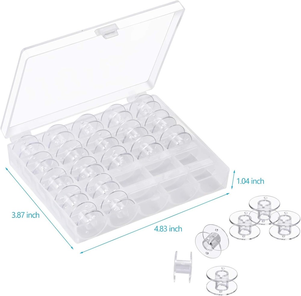 Sewing Essentials: 50 Bobbins with Case for Effortless Organization and Access