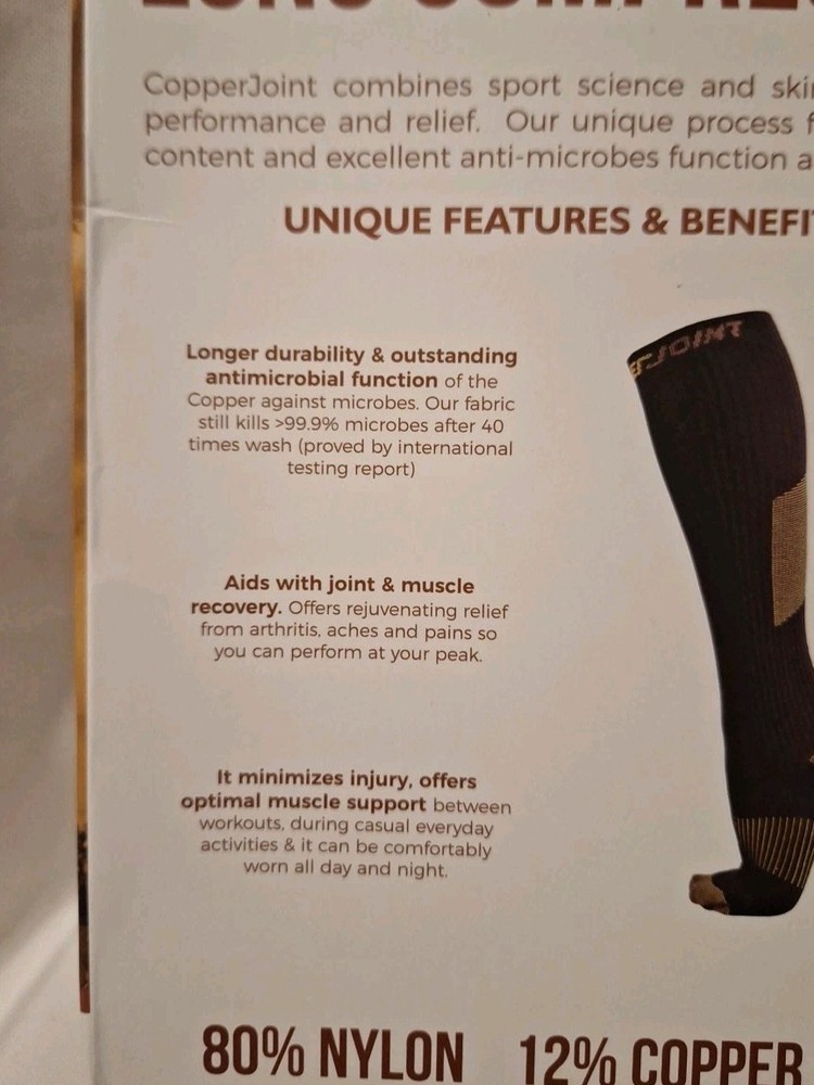 CopperJoint Long Compression Socks - Copper-Infused Comfortable & Durable (4XL)