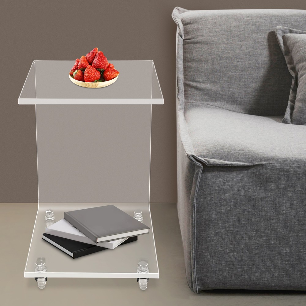 C-Shaped Side Table, Acrylic End Table, Couch Side Table US