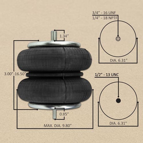 AIR SPRING BAG - AIR BAG HELPER SPRING - REPLACES W01-358-6897 6897