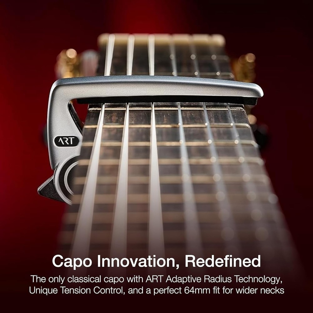 Versatile Silver Guitar Capo - Adaptive Radius Technology