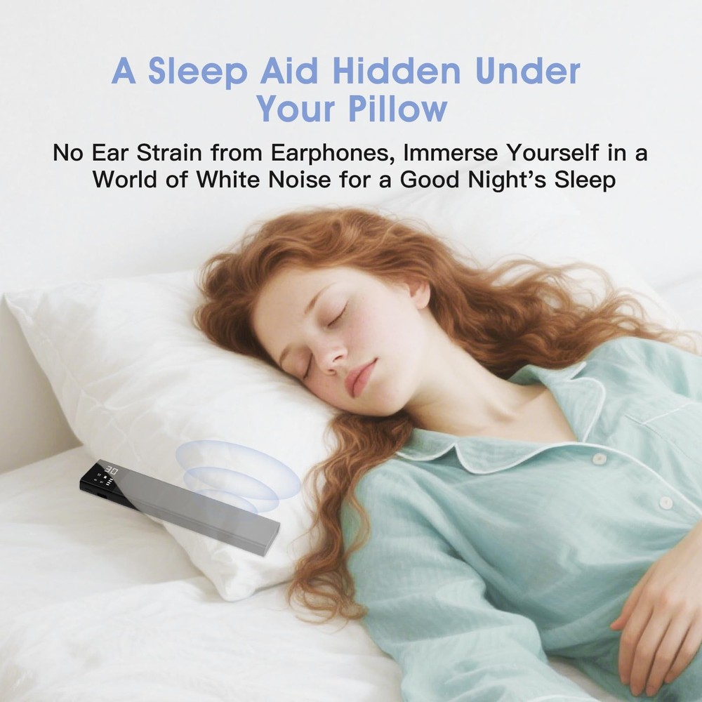 Under Pillow Bone Conduction Speaker for Sleeping – Bluetooth White Noise Sou...