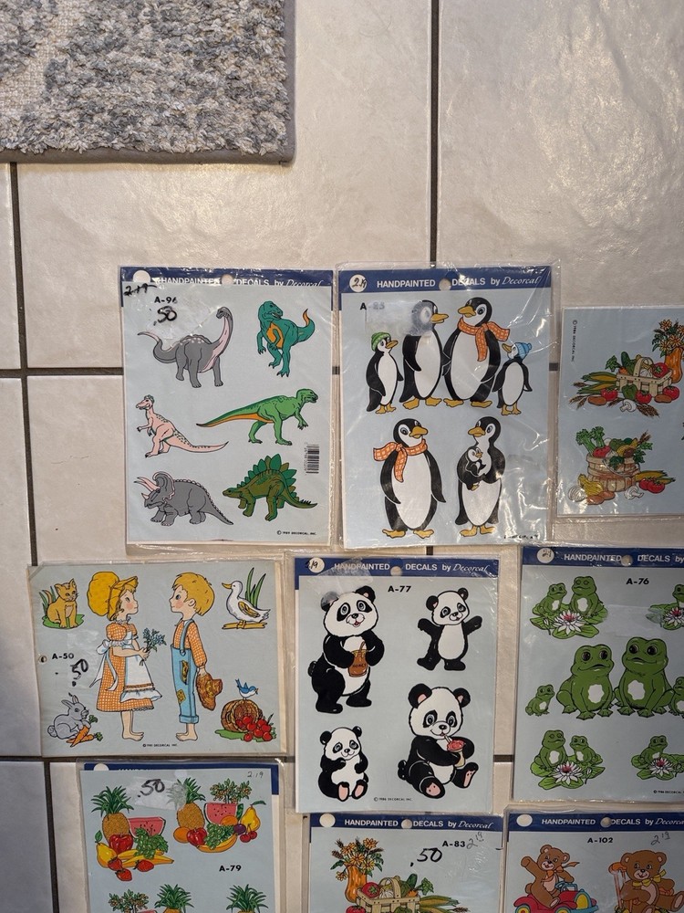 Vintage 90s Handpainted Decals
