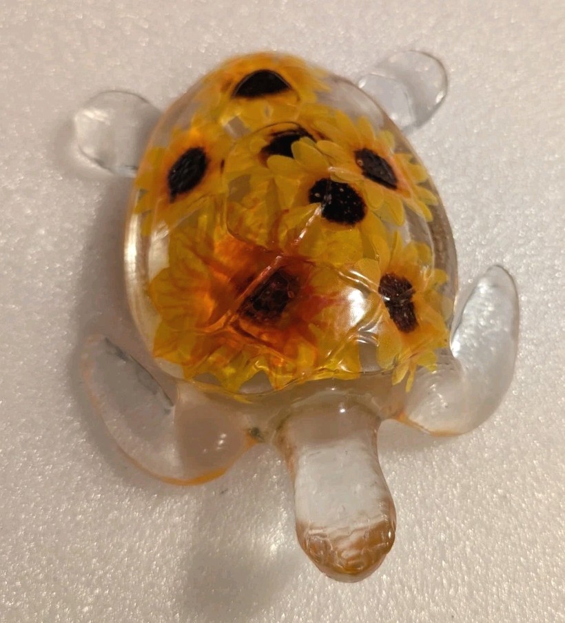 Unique Handmade Yellow And Orange Sunflower Sea Turtle