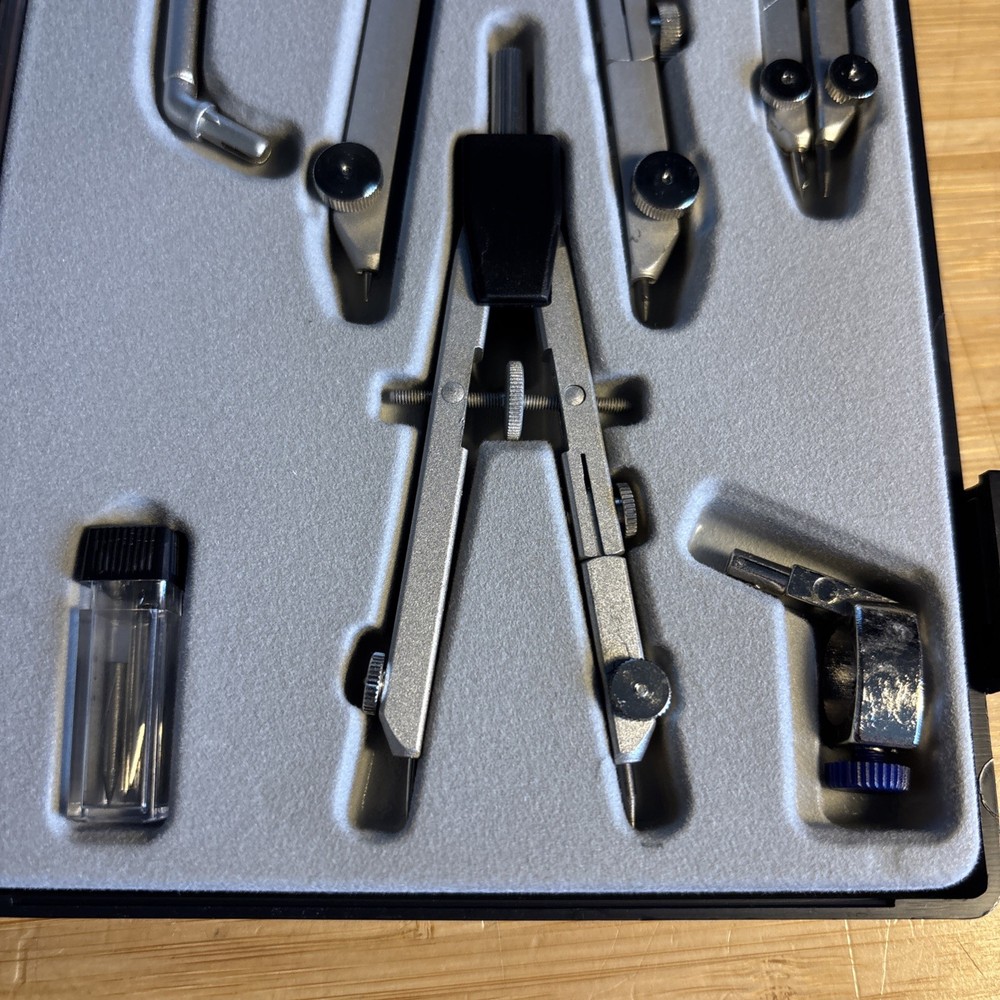 Technical Drawing Springbow/Geared Head compass set. Boxed. Complete VGC