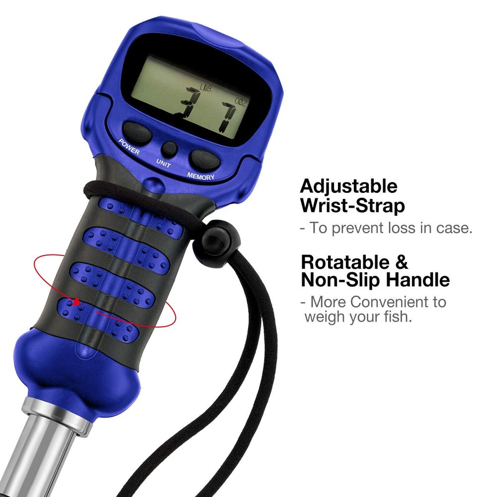 Fish Gripper with Digital Fish Scale Memory Function Fishing Scale Save Up to...