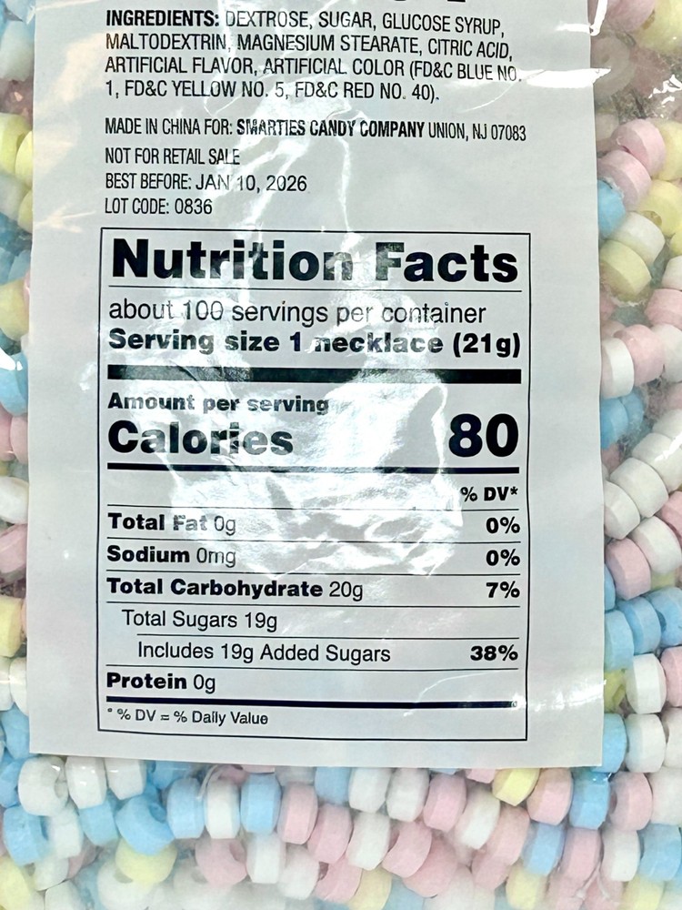 Smarties Bulk Candy Necklaces 20pc 40pc *Pick amount* Fresh Candy