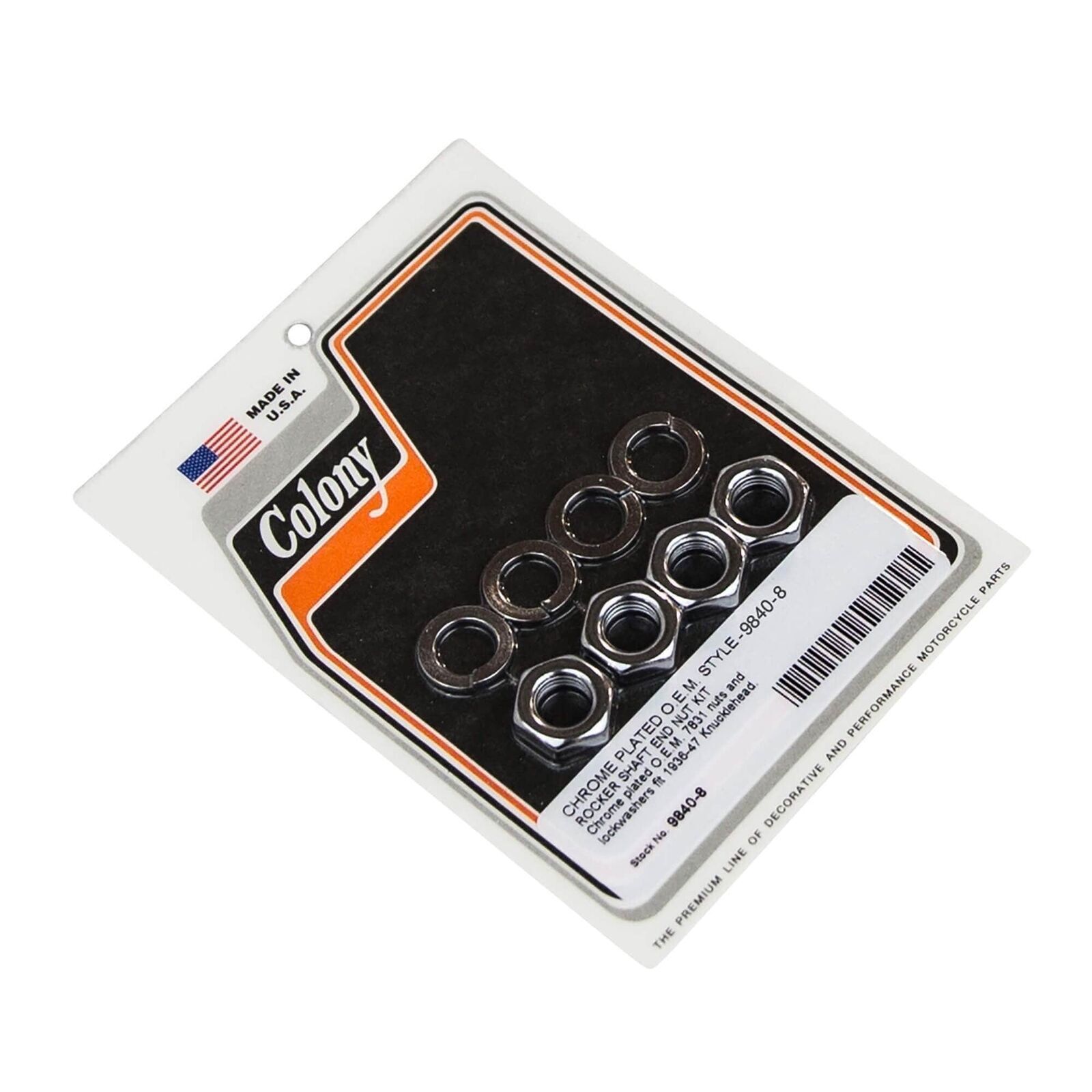 ROCKER SHAFT END NUT KIT (Chrome) - Fits: Harley Knucklehead 1936-47 . . 9840-8