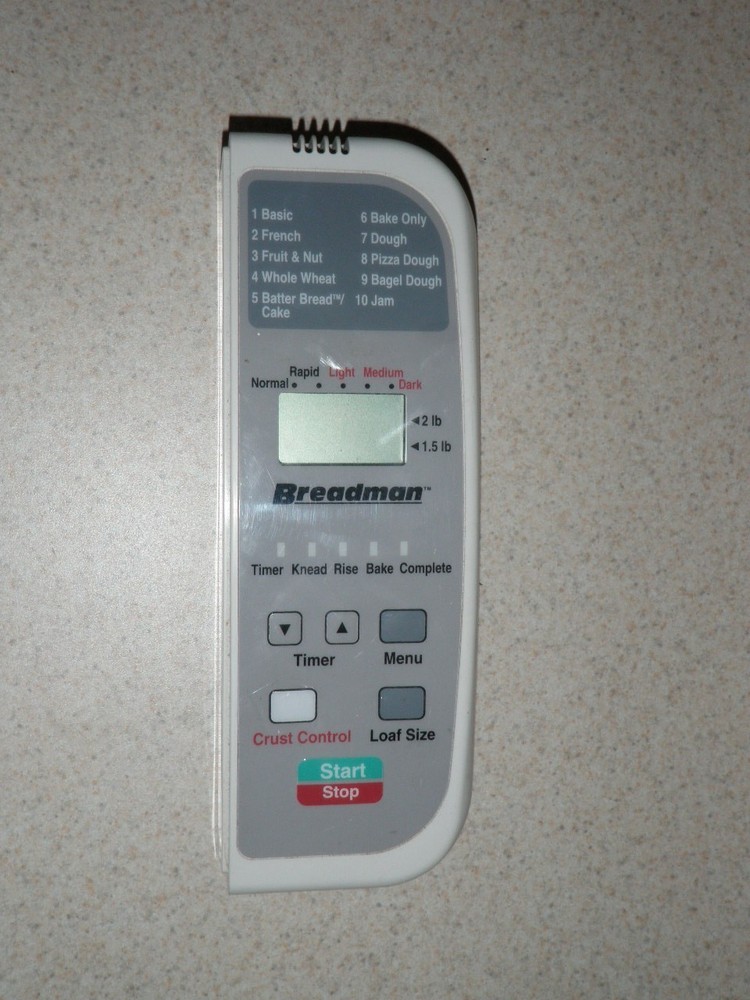 Breadman Bread Maker Machine Control Panel & PCB for Model TR800