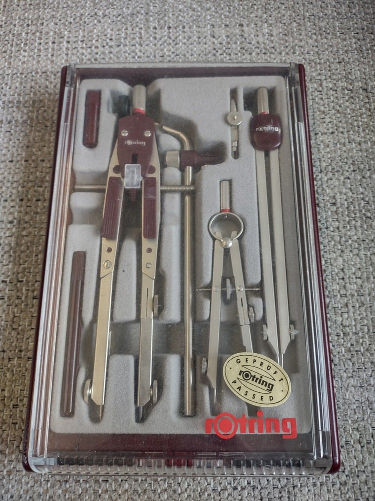 Geproft Rotring Drafting Compass Set Looks Complete Excellent MINT NOS Shape
