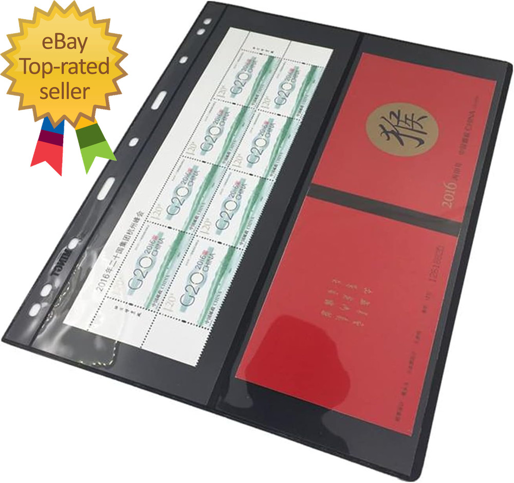 Stamp Pages for Stamp Album Binder 10 Sheet 2 Vertical Pockets Pages for Stamp P