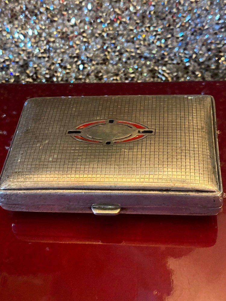 Antique Vintage Sterling Silver 925  Cigarette Case Holder.