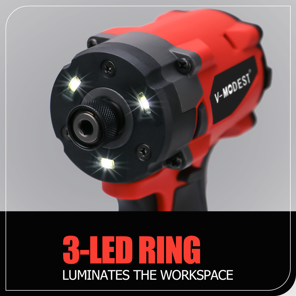 Cordless 1/4" Compact Impact Driver Compatible Milwaukee M18 Battery Bare Tool