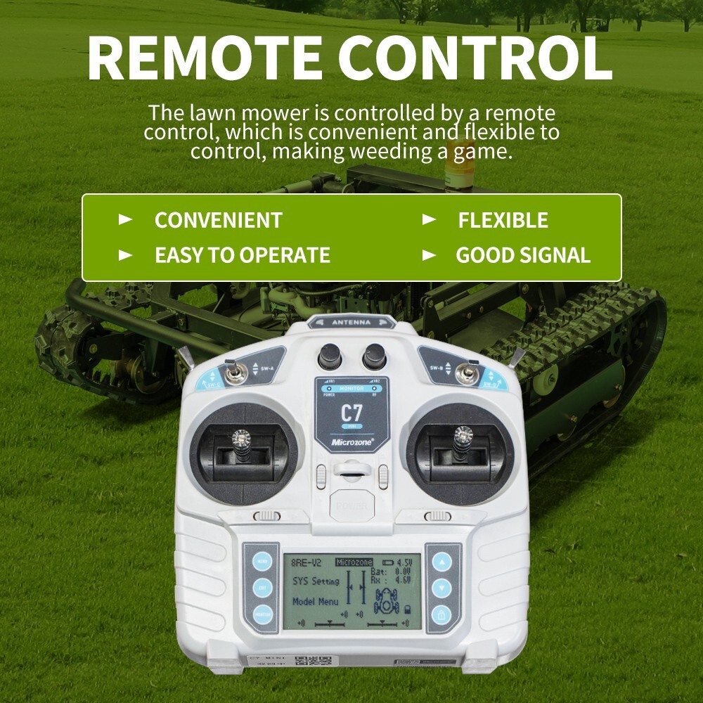 All Terrain Remote Control Off-Road Lawn Mower 27 HP Adjustable Mowing Height