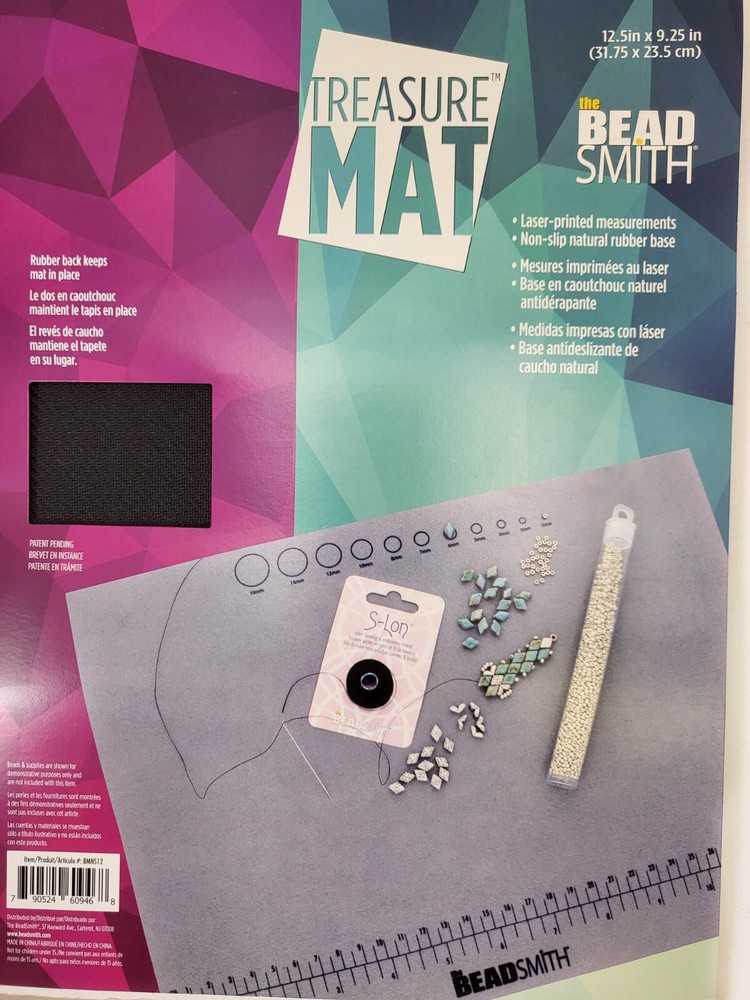 Beadsmith™ Non-Slip Treasure Mat Measurements Rubber Back Base Beading Tool