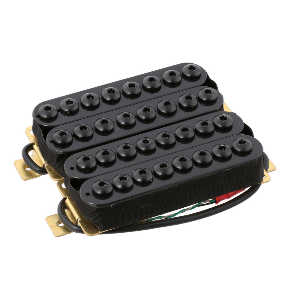 8 String Bridge & Neck Guitar Pickup Set Double Coil Humbucker Black