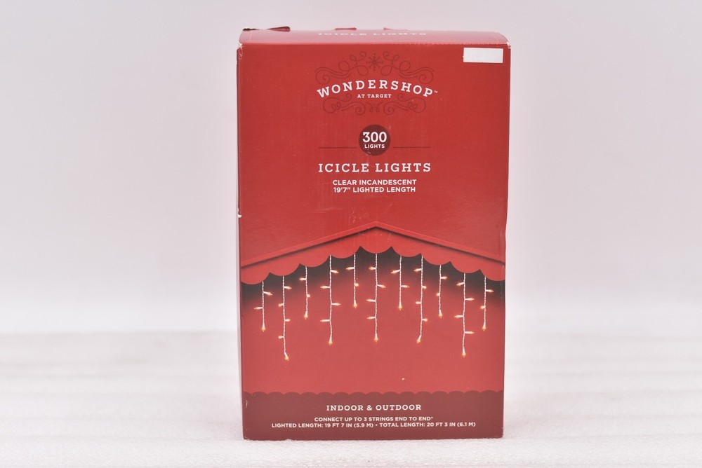 Wondershop 300ct Clear Icicle String Lights