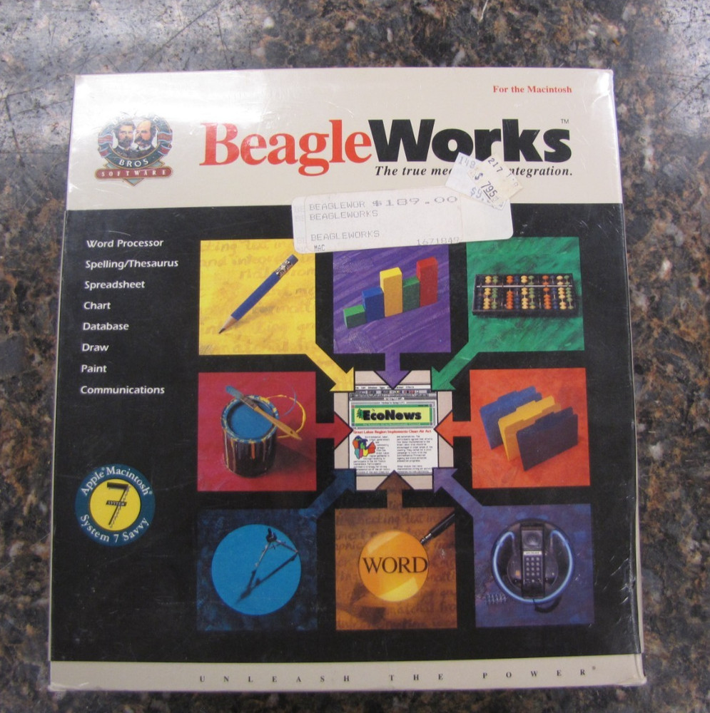 NEW SEALED 1991 Beagle Bros Software Beagle Works For Apple Macintosh Computers