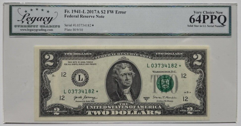 LEGACY64 PPQ 2017 2$ SOLID STAR ERROR 4182*