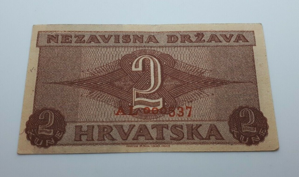 2 Kune 1942. Croatian banknotes