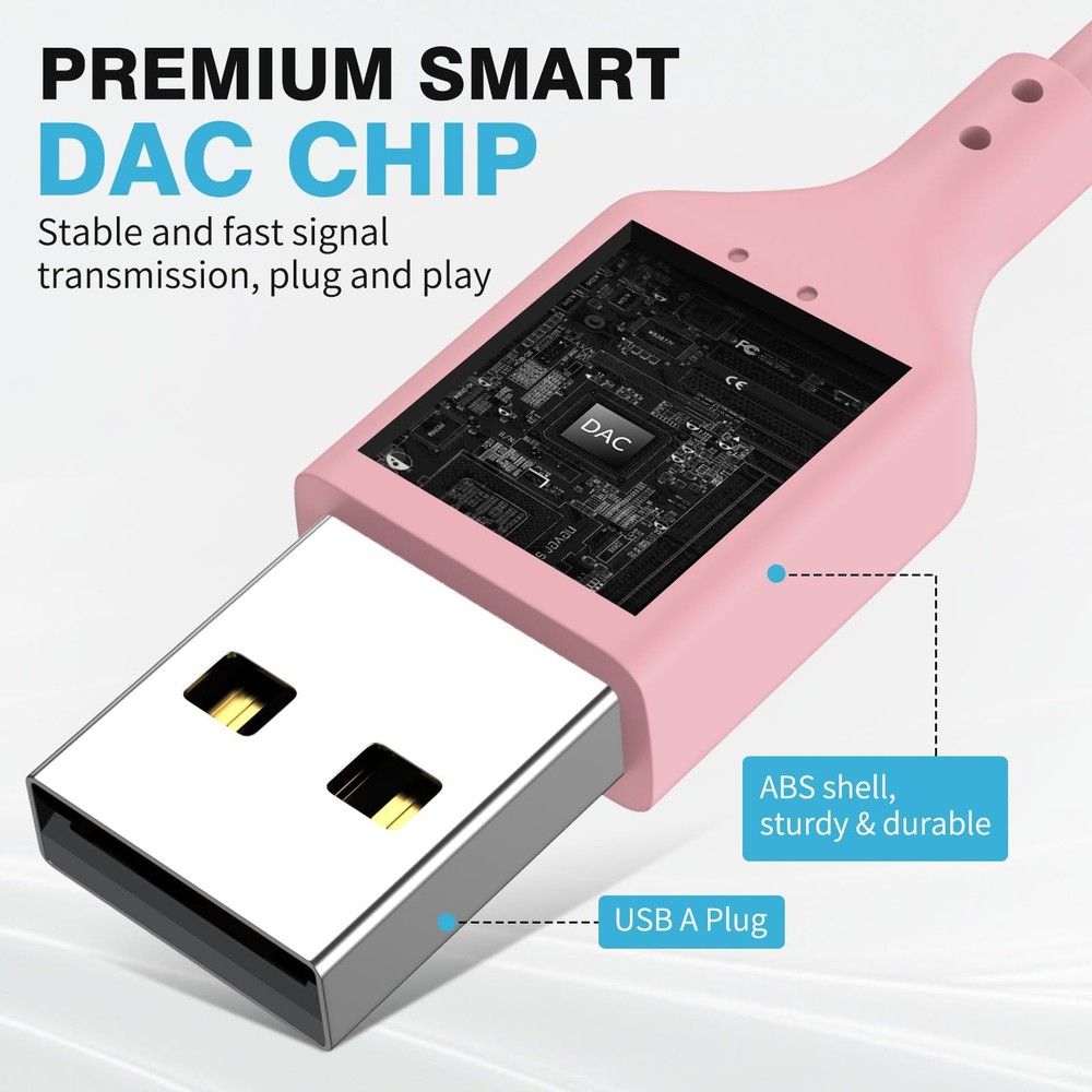 USB Headphones with Microphone for PC 7.5Ft Cable, USB A Headset for Computer...