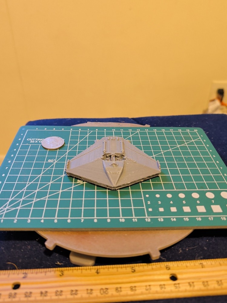 3d Printed 3-in Model Battlestar Galactica Fleet Triangle Ship Unpainted