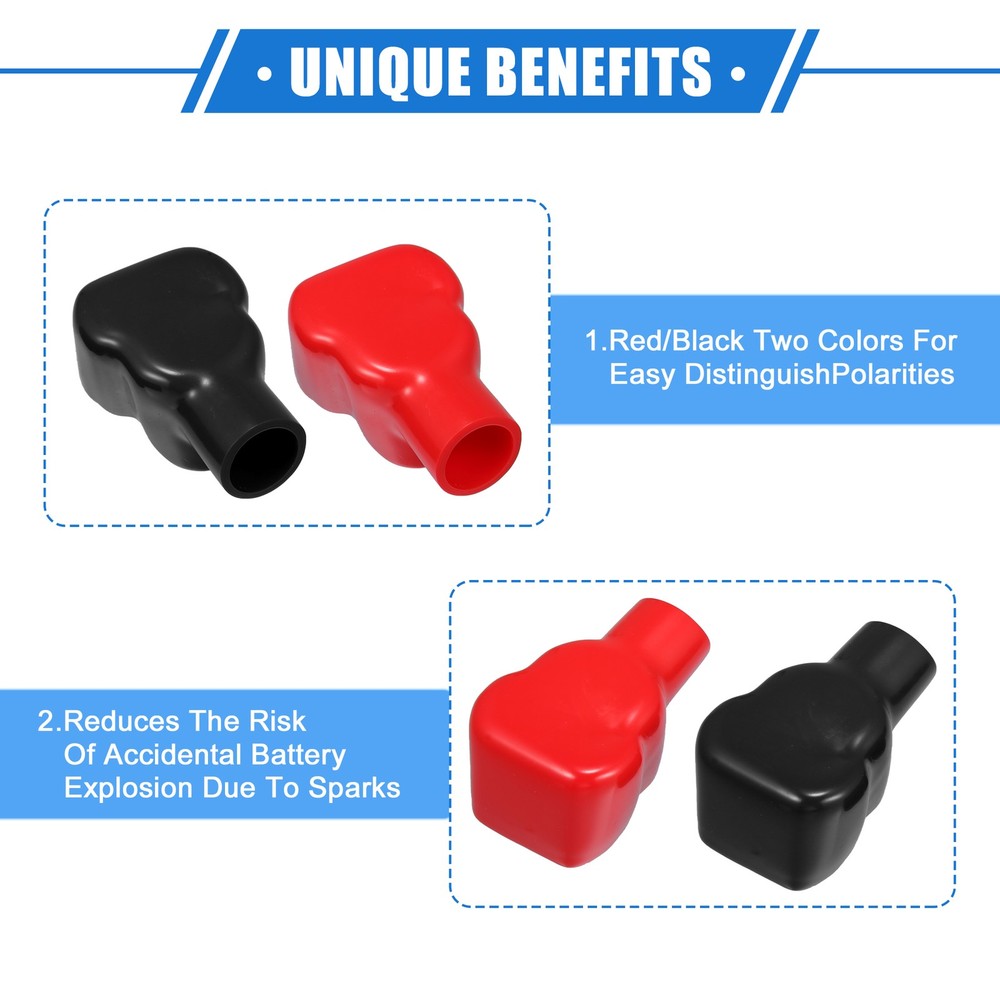 TWO Battery Terminal Insulation Covers 18mm Diameter Battery Post Cap Universal