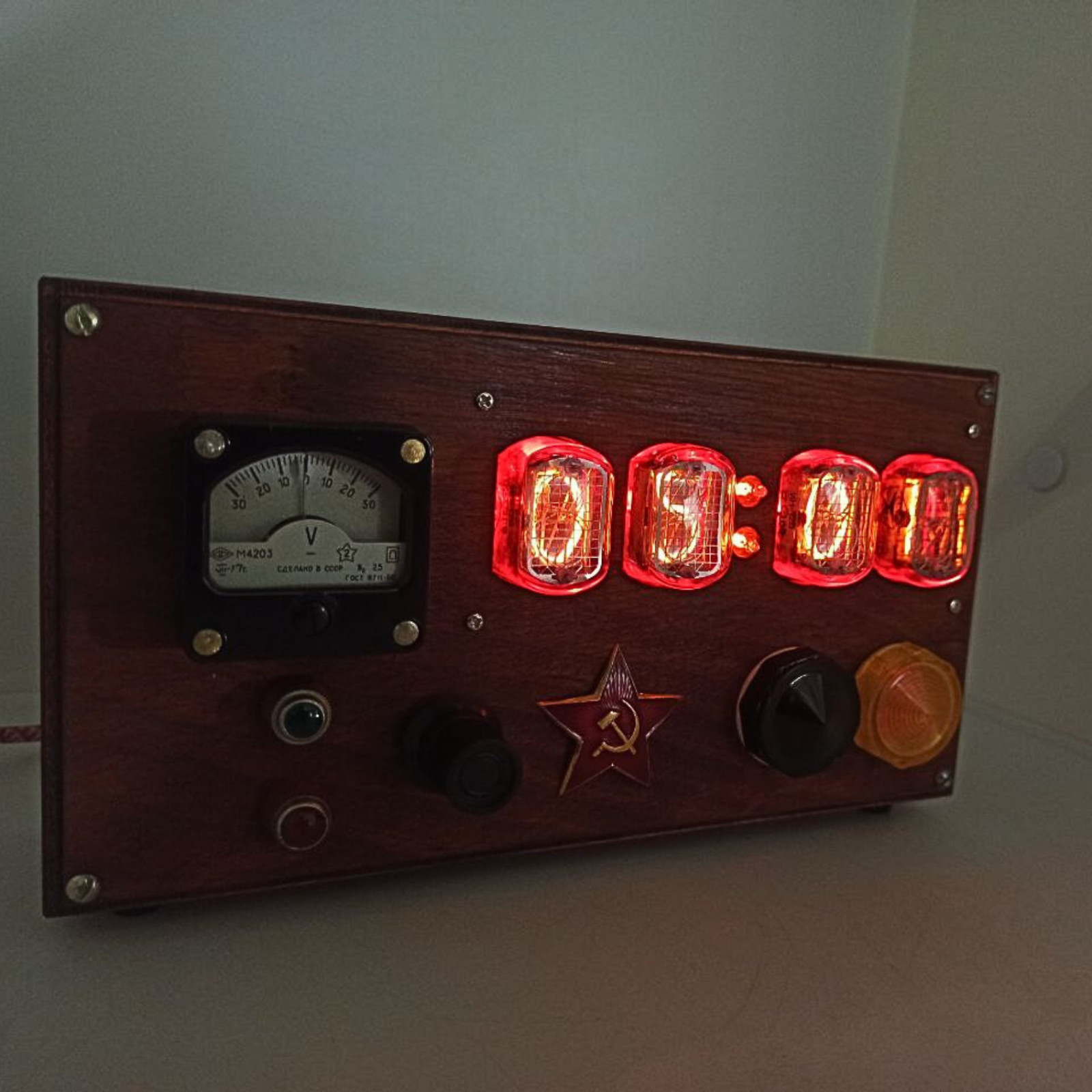Metro 2033 Game Nixie Tube Table Clock with IN-12 Tubes Steampunk - Apocalypse