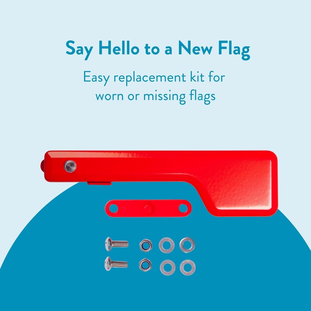 Galvanized Steel Mailbox Flag Replacement Kit, Red