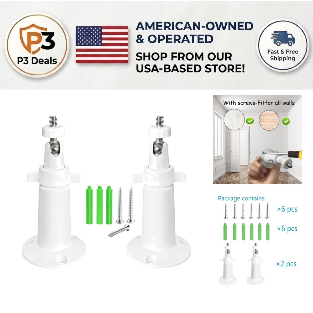 Stainless Steel Adjustable Camera Mount - 360° Rotatable for Secure Installation