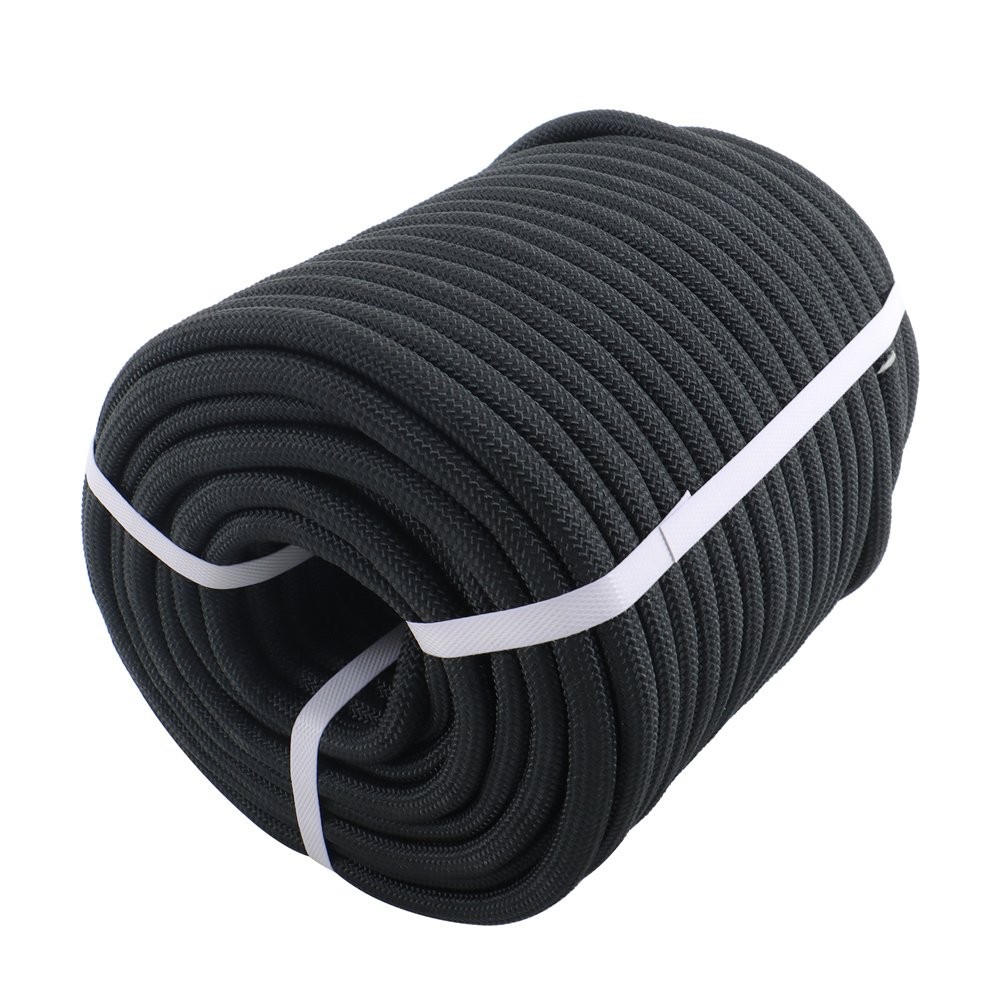 1/2" X150' Double Braided Polyester Rope Strong Arborist Rigging 48 Strand Black