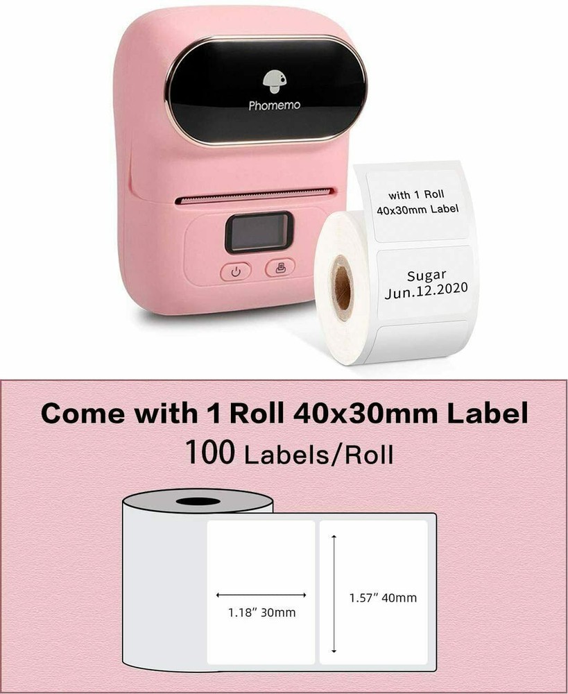 Portable Barcode Printer Wireless Pocket Thermal Printer Label Receipt Printer