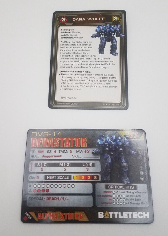 Battletech Mercenaries - Devastator *Mech & Cards*