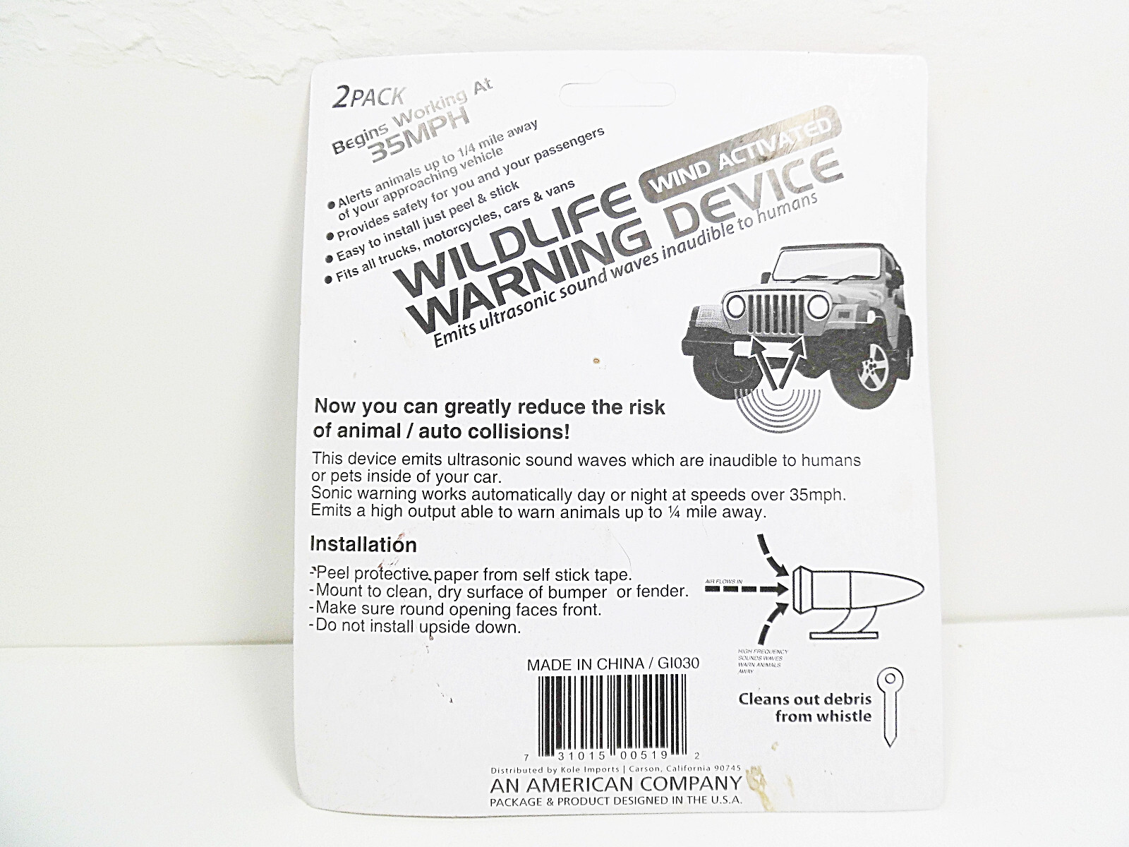 Deer Whistles Wildlife Animal Repelling Alert Warning Whistle Car Repeller 2pcs