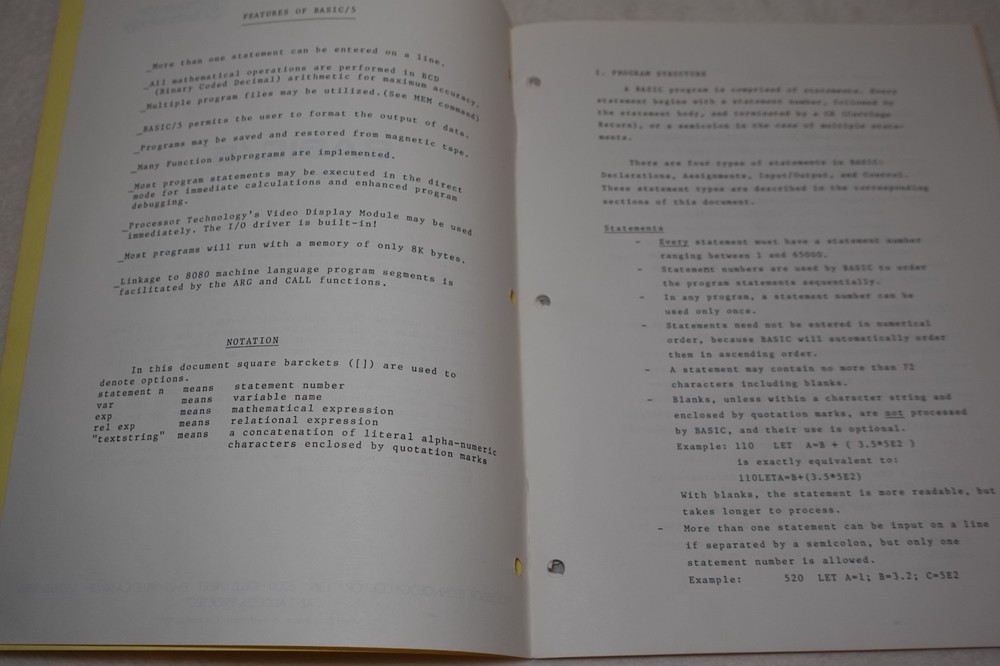 5K Basic Manual Software #2 Processor Technology 1976 Original Publication