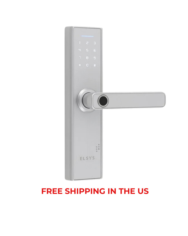 Digital Lock with Handle - Fingerprint Door Lock & Numeric Access - Silver