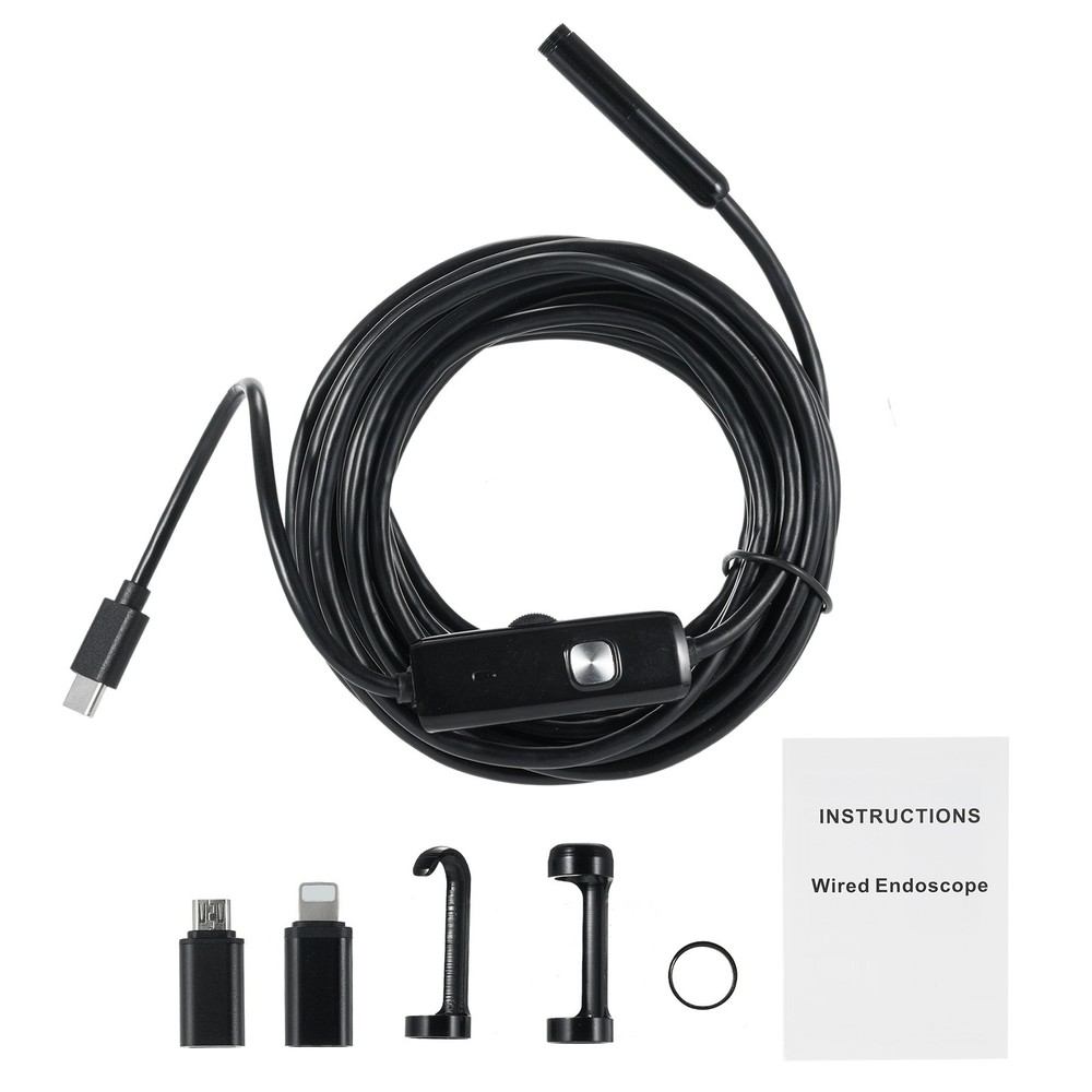 Dual Lens Borescope Endoscope Camera With Light For IOS 1920P IP68 HPMF