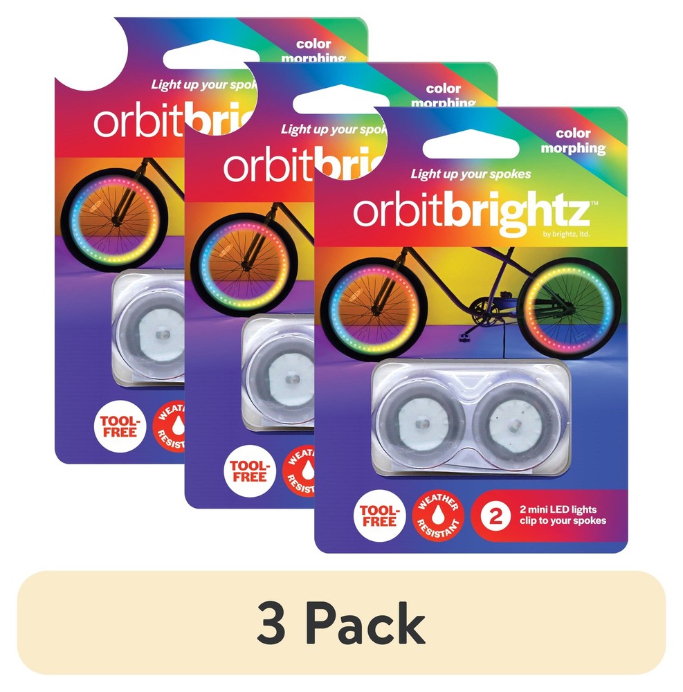 Color Morphing LED Bicycle Spoke Clip Lights, Width 1 in, 2 Count