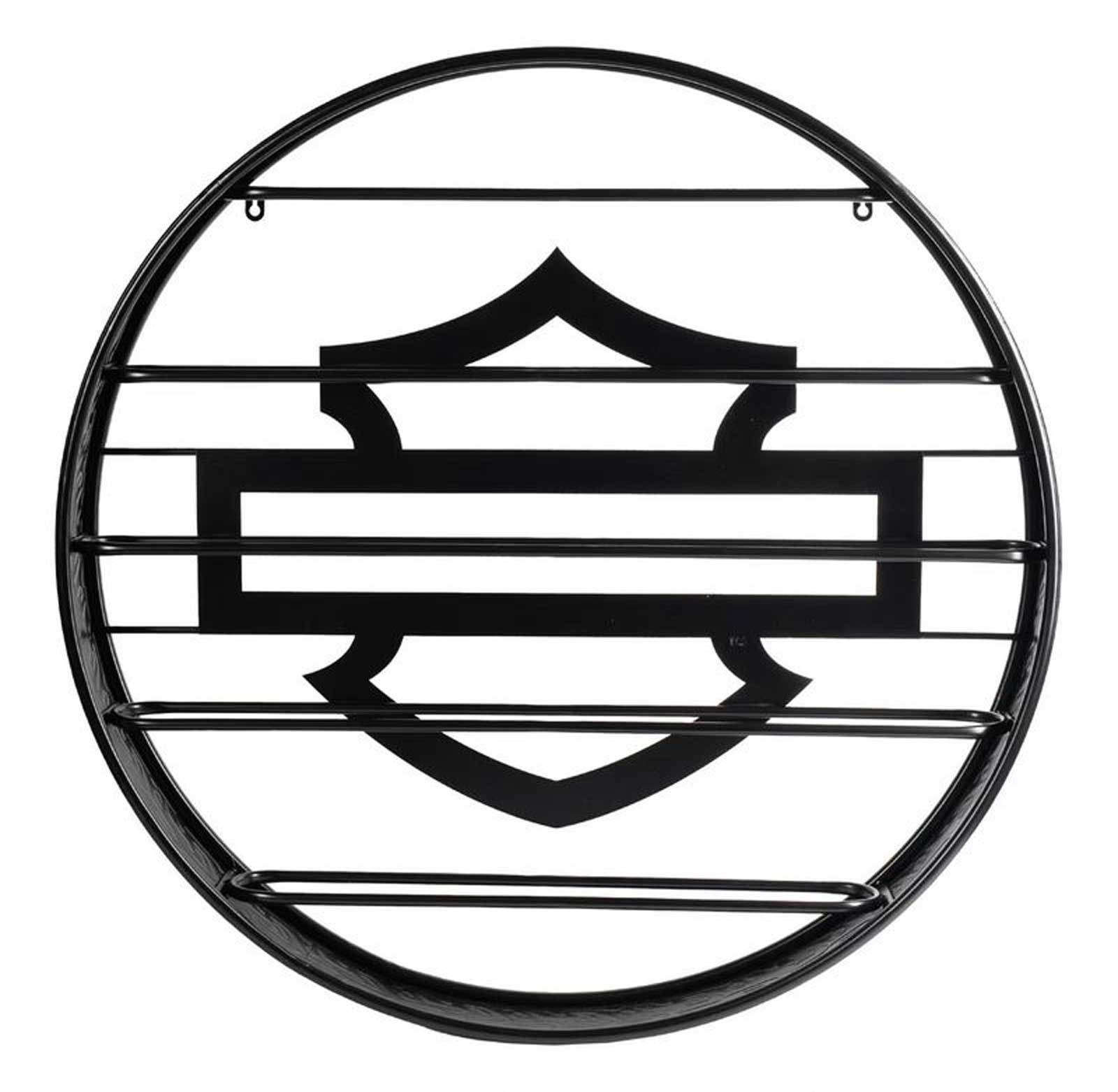 Harley-Davidson Embossed Open Bar & Shield Tire Tread Metal Wine Rack, Black