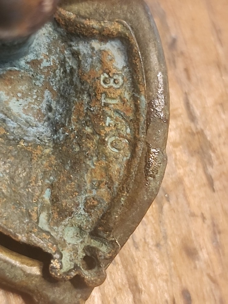 Single Ornate Brass Drop Bail Drawer Pull ~ Single Hole Mount ~ Small - CvHP