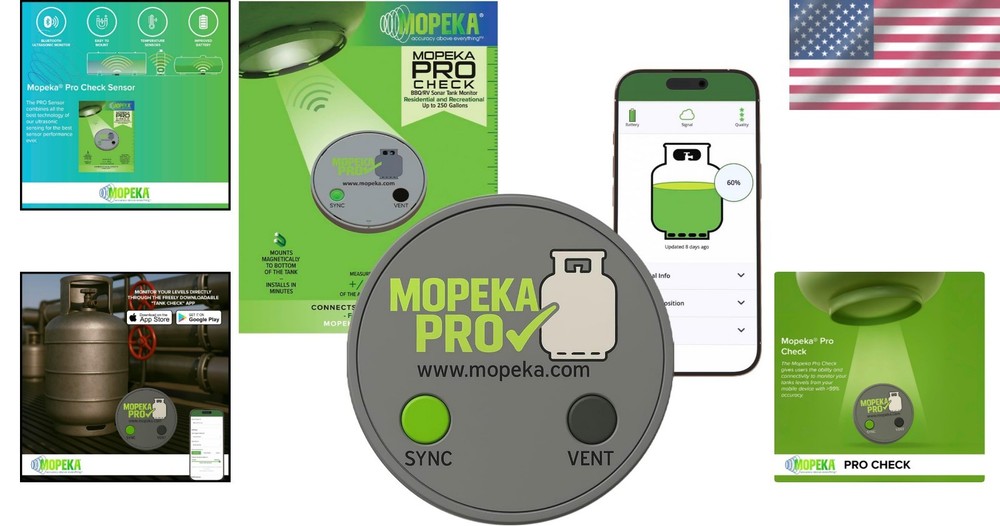 Pro Check Wireless Propane Gauge - Ultrasonic Level Indicator, App Remote Rea...